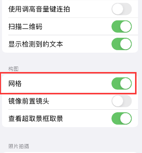 南郊苹果手机维修网点分享iPhone如何开启九宫格构图功能