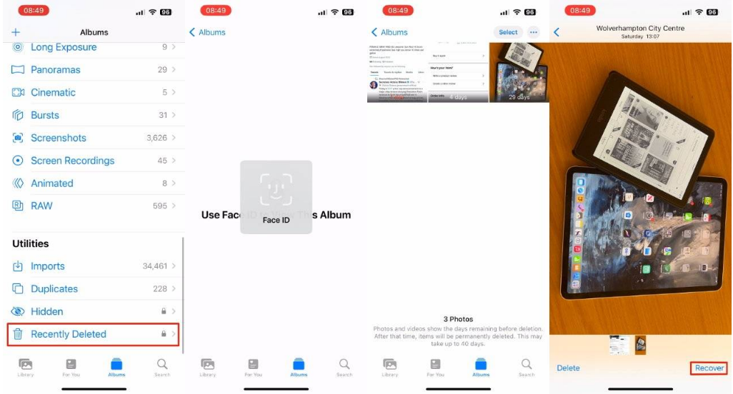 南郊苹果14维修分享 iPhone14 上恢复已删除的照片 