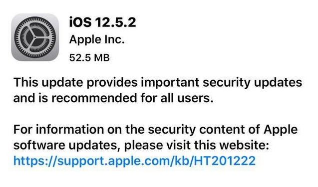 南郊苹果手机维修分享iOS12.5.2发布，建议所有老苹果用户安装 